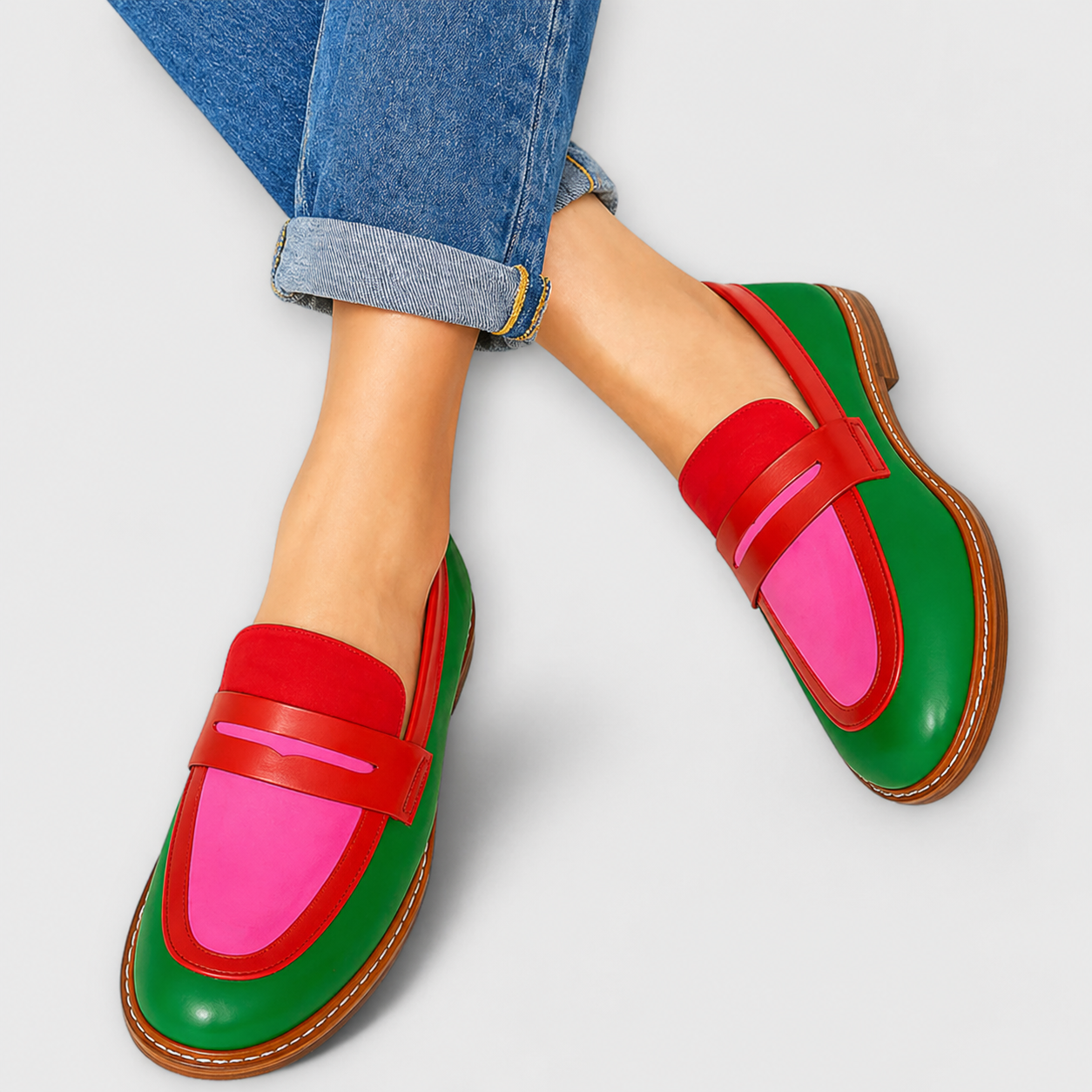 Nyla™ | Mocassins Casual à Contraste
