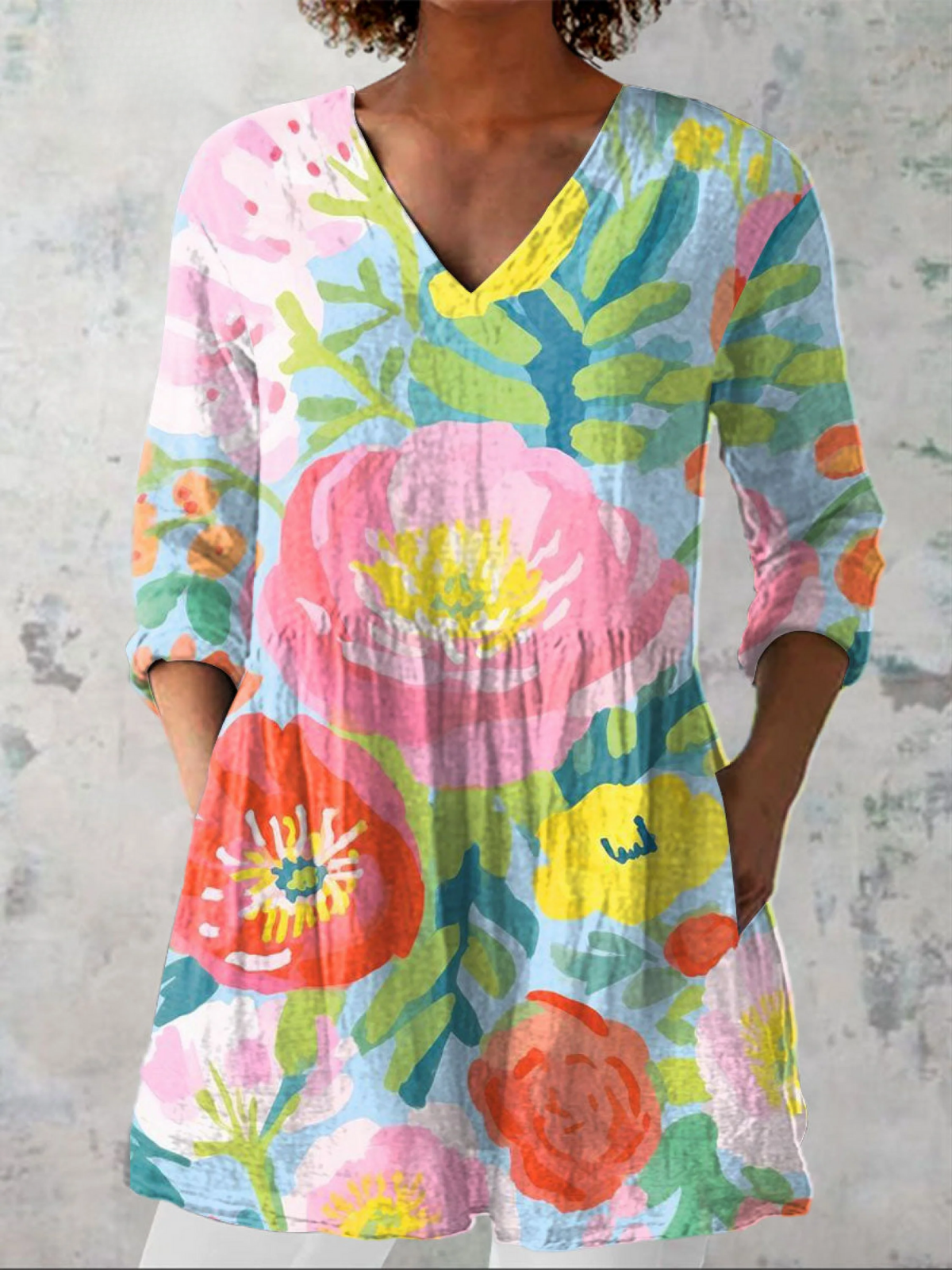 Donatella | Blusa Lunga con Scollo a V
