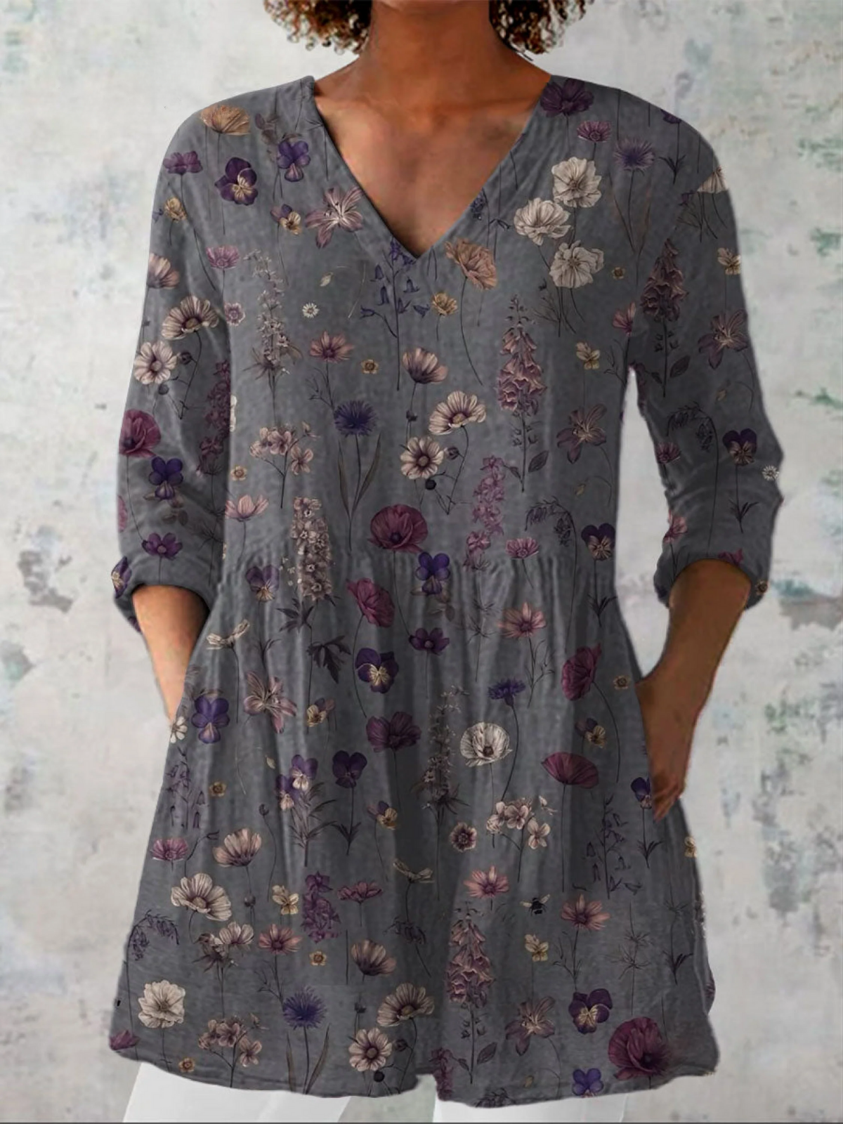 Barbara | Blusa Lunga con Scollo a V
