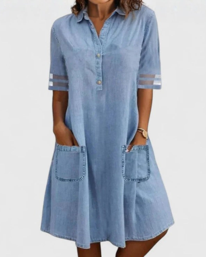 Angela | Abito in Denim dalla Linea Armoniosa