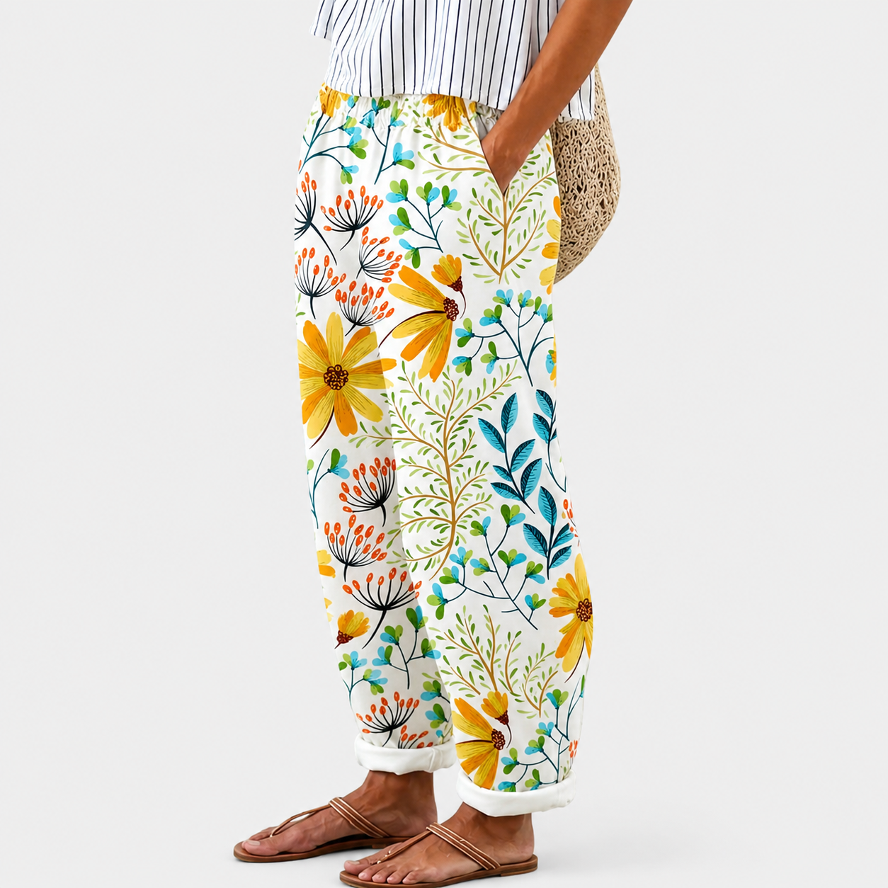 Daniela | Pantaloni Comfort Giardino Fiorito