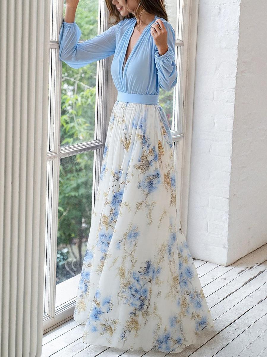 Roberta | Abito Maxi Floreale dall'Eleganza Senza Tempo