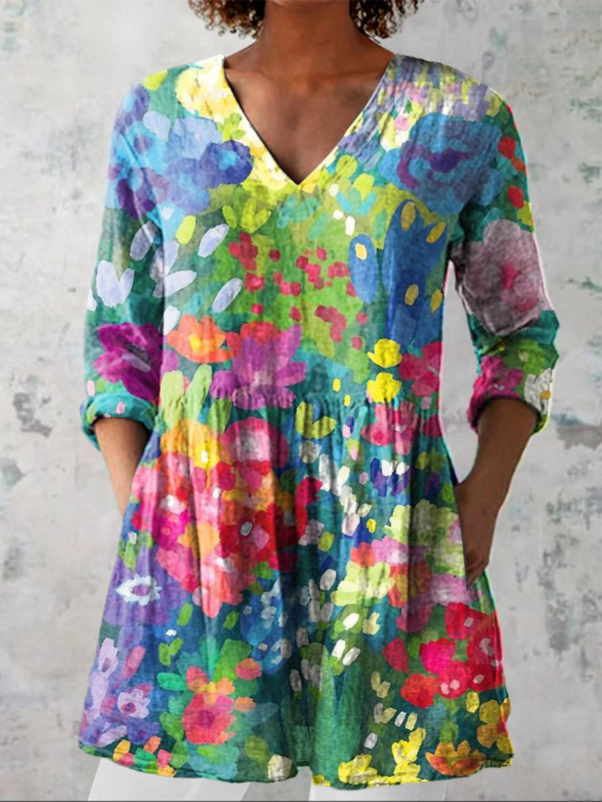Raffaella | Blusa Lunga con Scollo a V