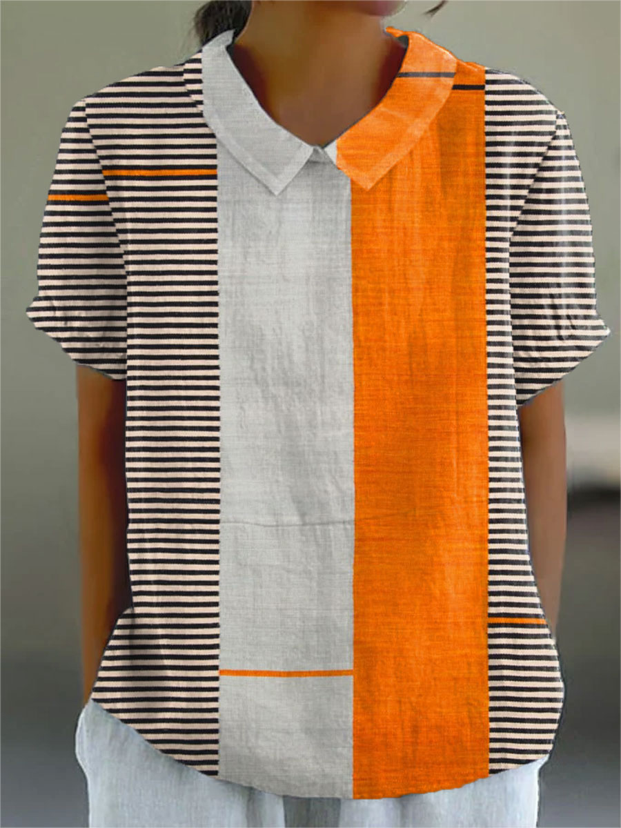 Benedetta | Camicia a Righe con Blocchi di Colore