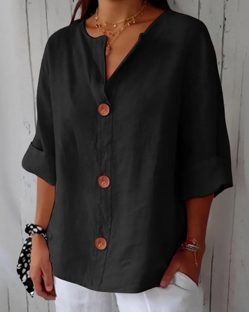 Silvia | Camicia Elegante con Scollo a V