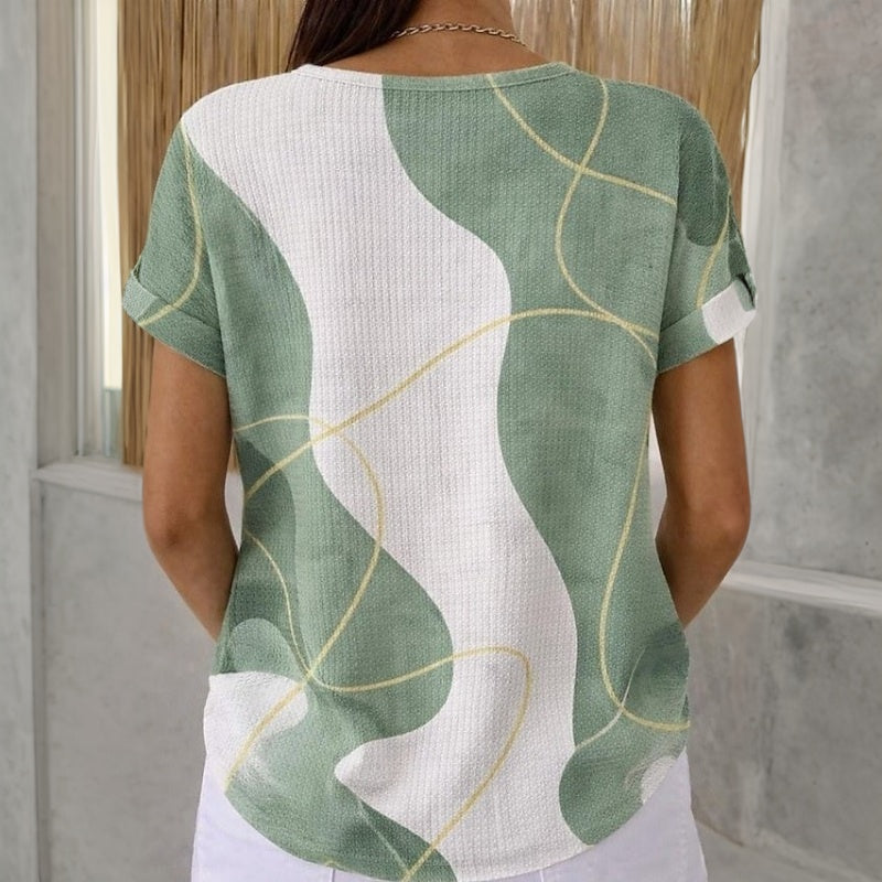 Maristella | Blusa Casual con Blocchi di Colore