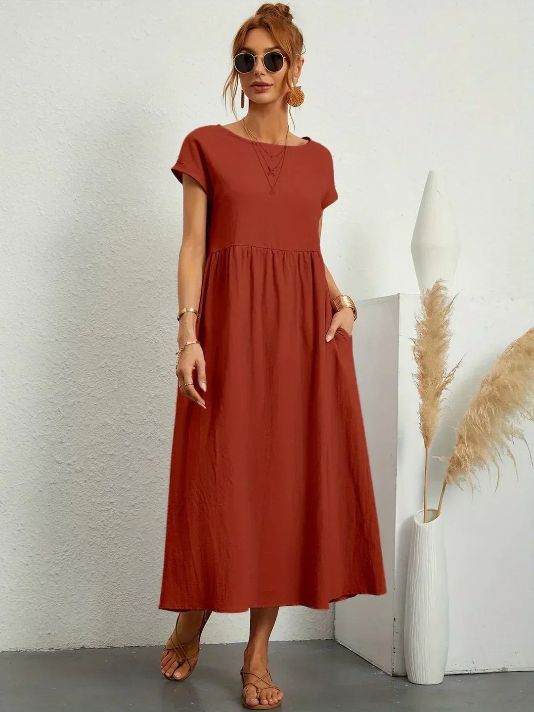 Rosa | Abito Midi Fluido