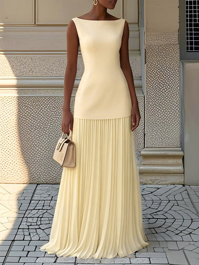 Rosa | Abito Maxi Plissettato