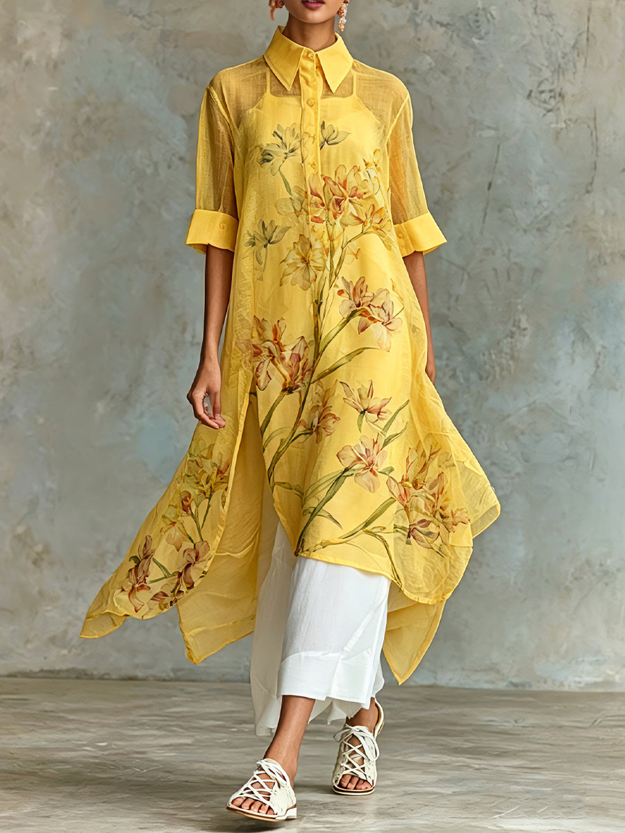 Brunella | Completo Due Pezzi con Abito Midi Floreale