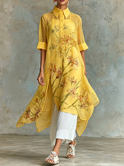 Brunella | Completo Due Pezzi con Abito Midi Floreale