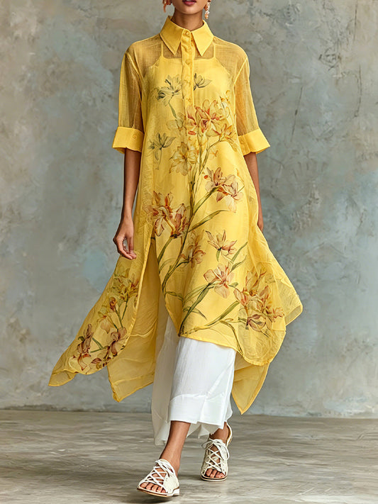 Brunella | Completo Due Pezzi con Abito Midi Floreale