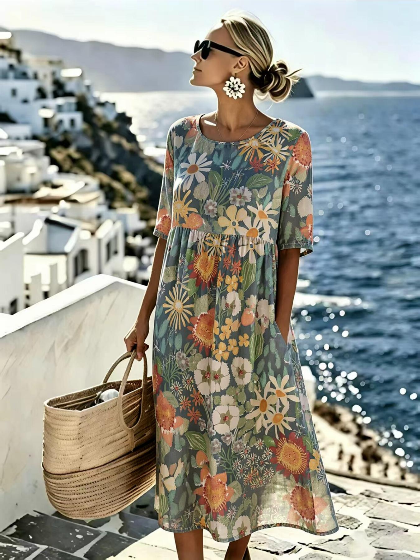 Melissa | Elegante Abito Midi Floreale Estivo
