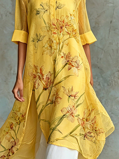Brunella | Completo Due Pezzi con Abito Midi Floreale