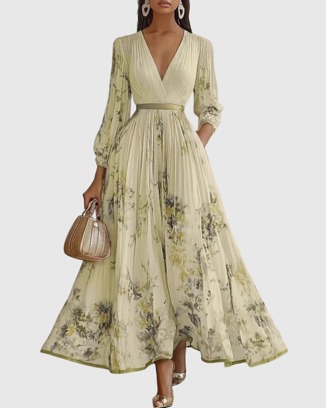 Donatella | Abito Maxi Elegante Plissettato