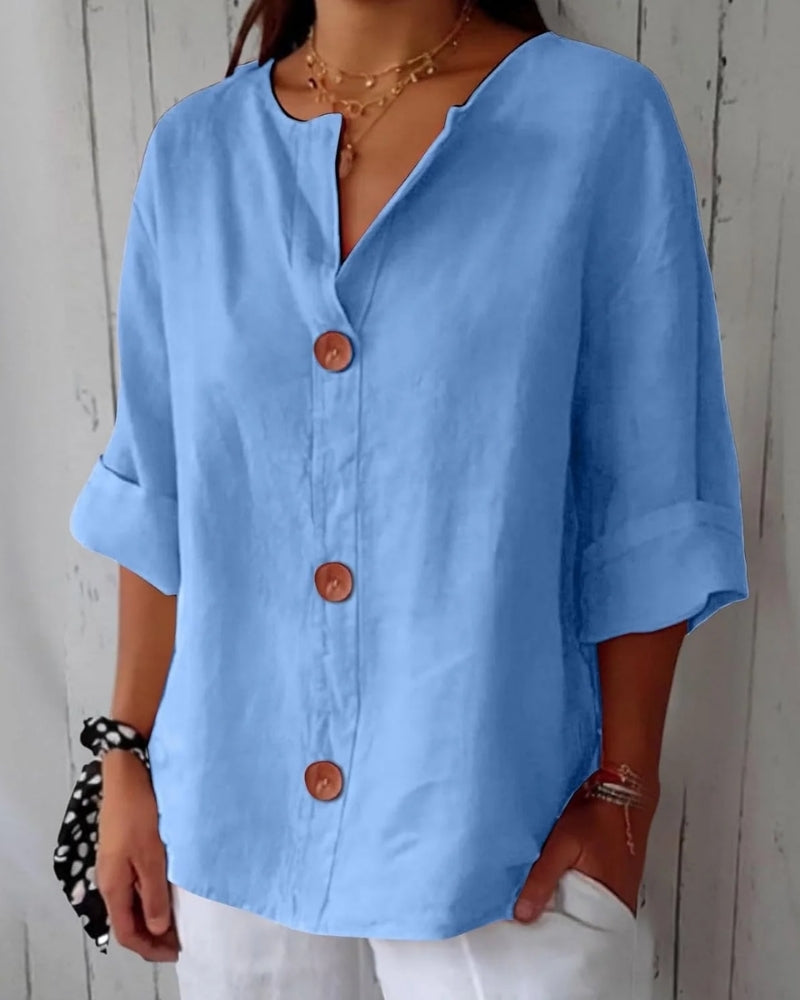 Silvia | Camicia Elegante con Scollo a V