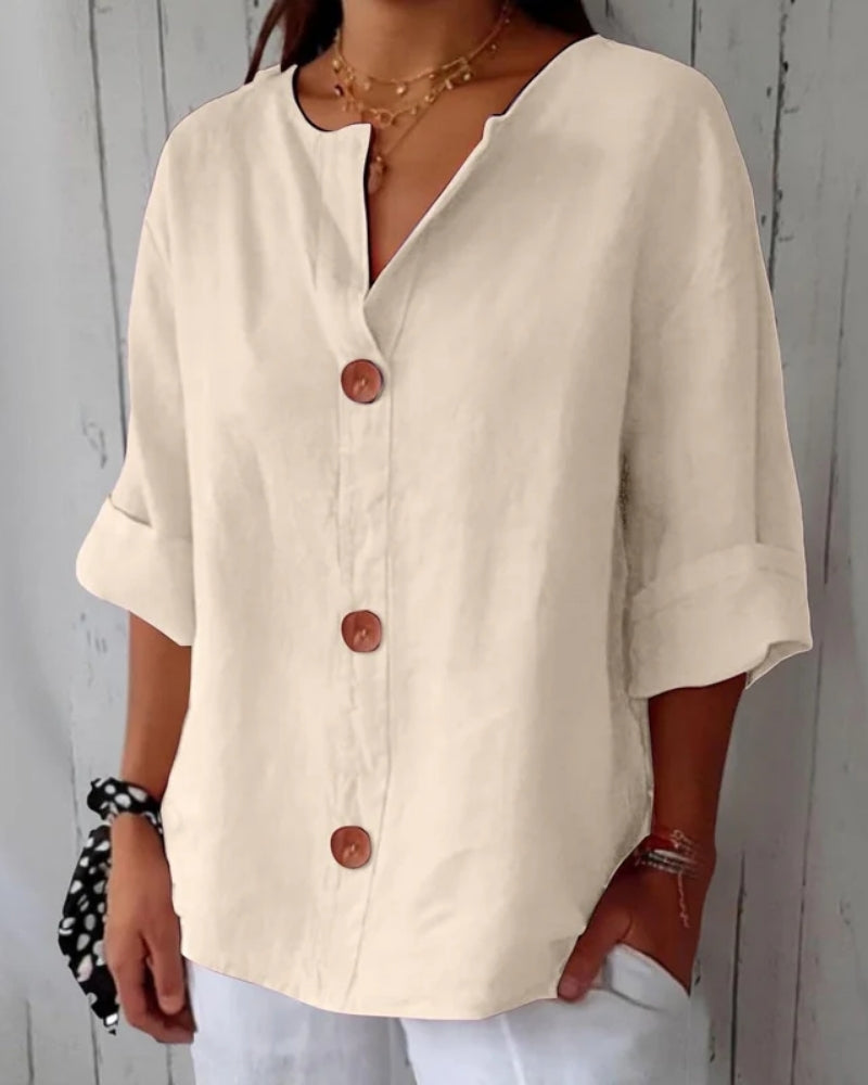 Silvia | Camicia Elegante con Scollo a V
