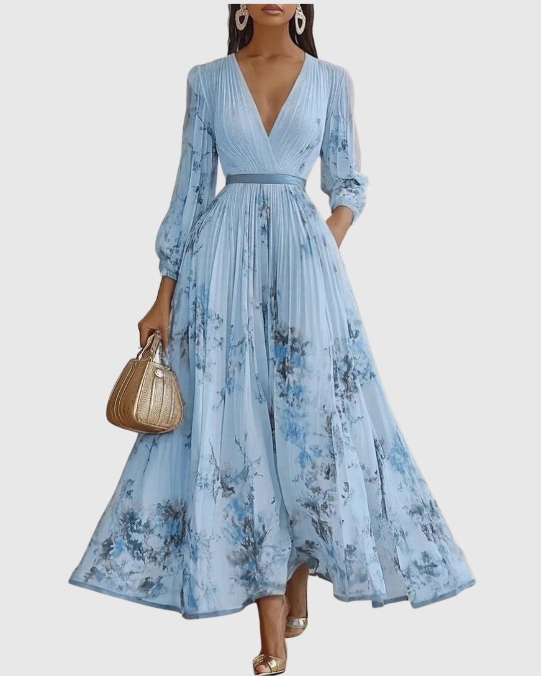 Donatella | Abito Maxi Elegante Plissettato