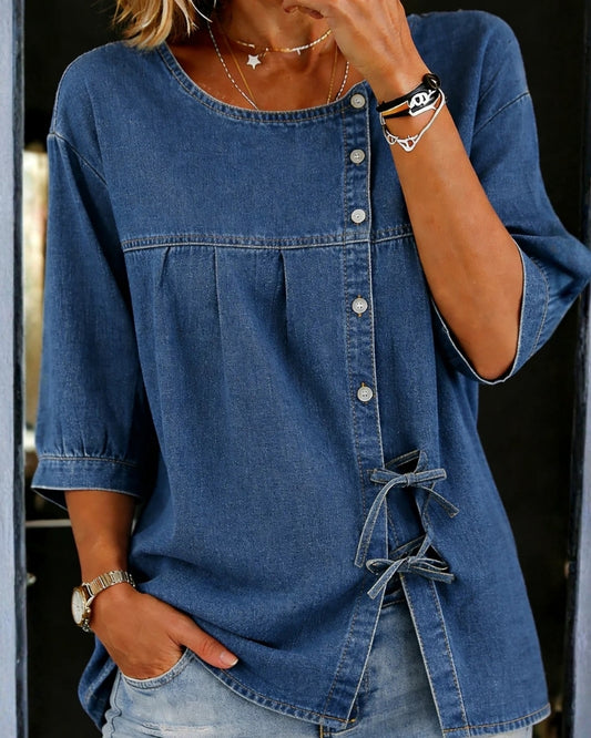 Bianca | Blusa Ampia Vintage in Denim