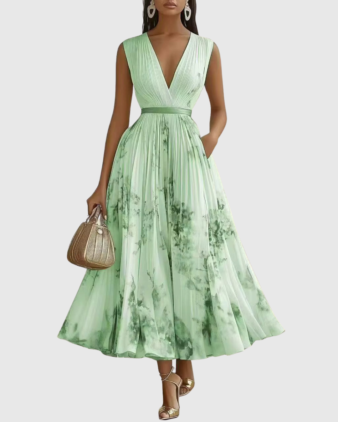 Donatella | Abito Maxi Elegante Plissettato