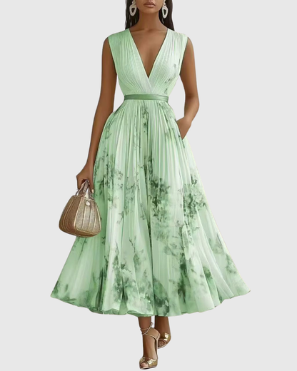 Donatella | Abito Maxi Elegante Plissettato