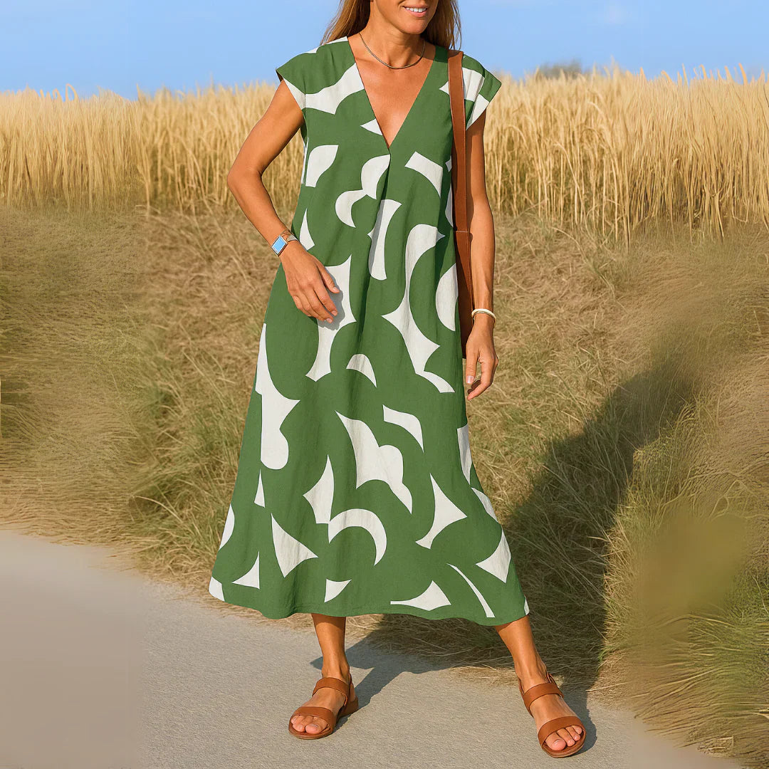 Angela | Abito Maxi con Dettagli Intagliati