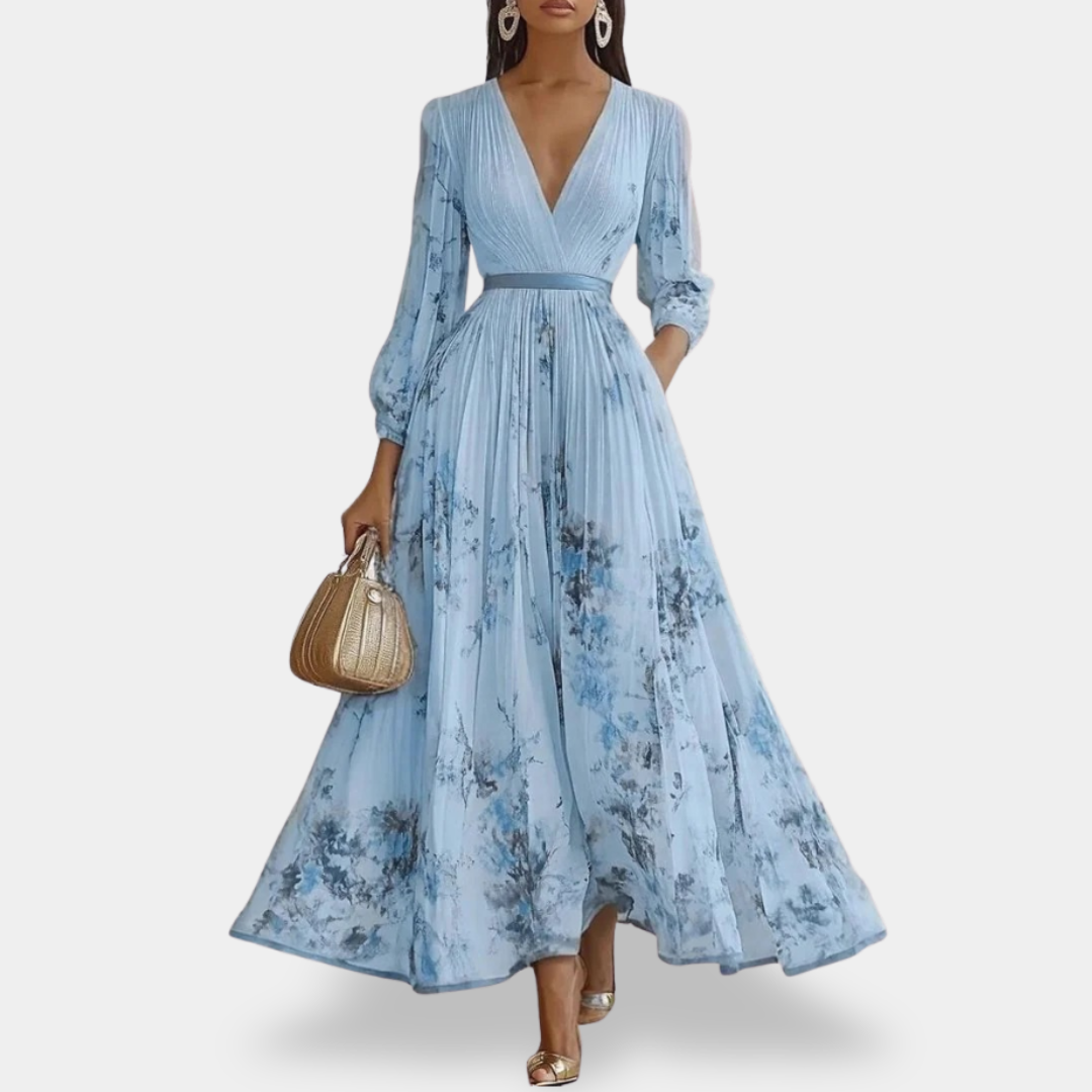 Loretta | Abito Maxi Elegante Plissettato