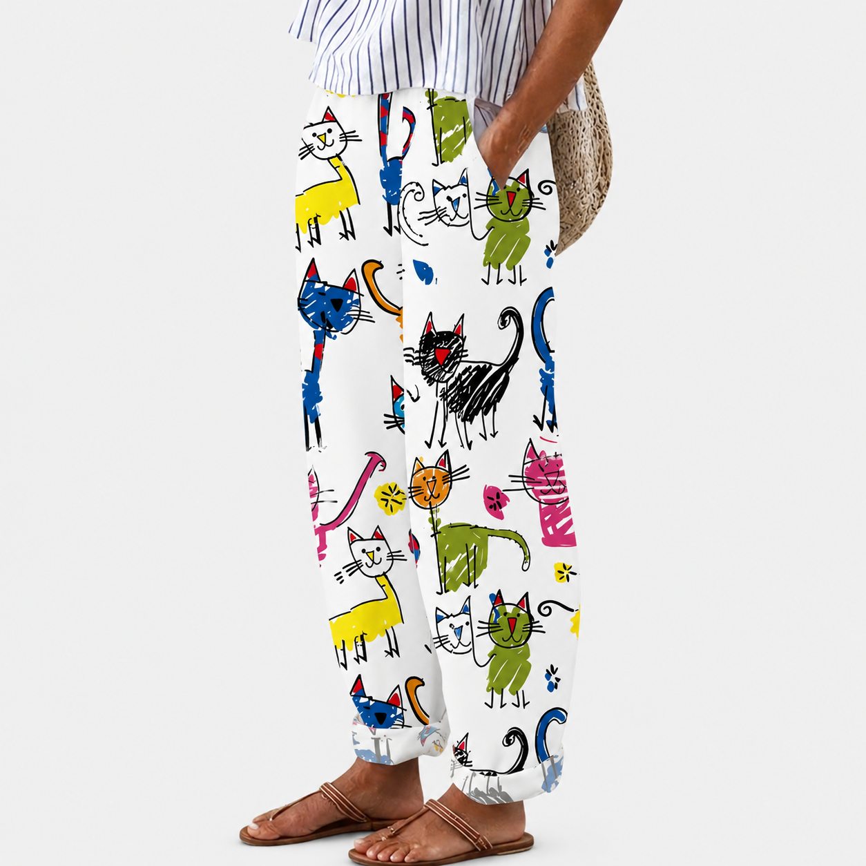 Fiorella | Pantaloni Comfort Gatti Felici