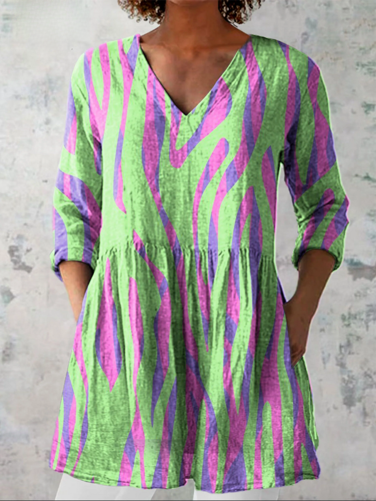 Luciana | Blusa Lunga con Scollo a V