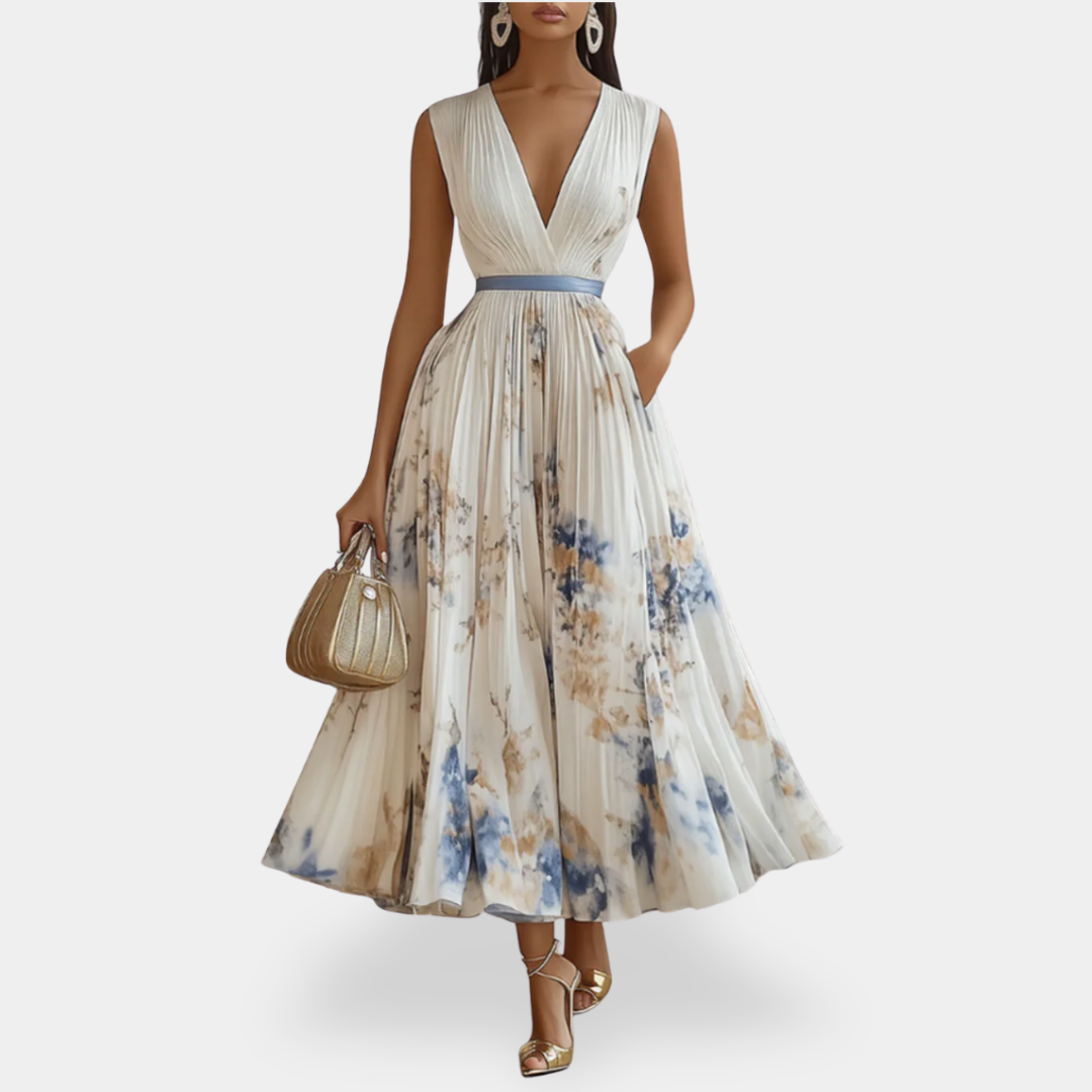 Loretta | Abito Maxi Elegante Plissettato
