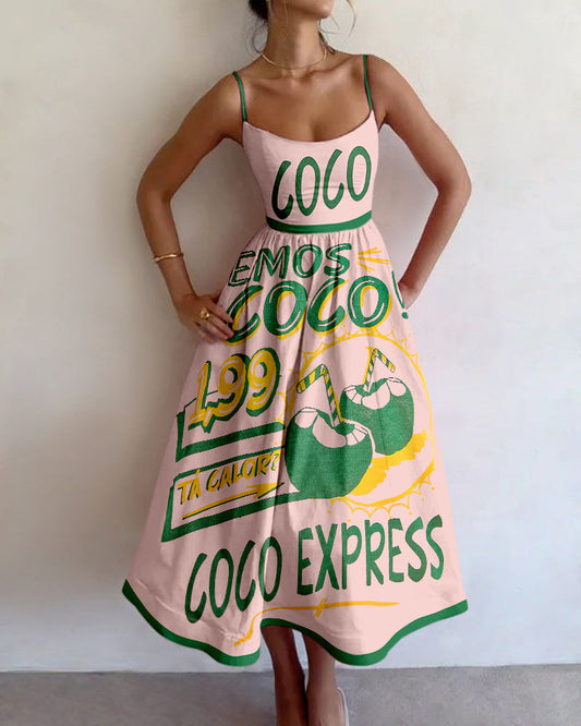 Lucia | Abito Midi Mercato Tropicale
