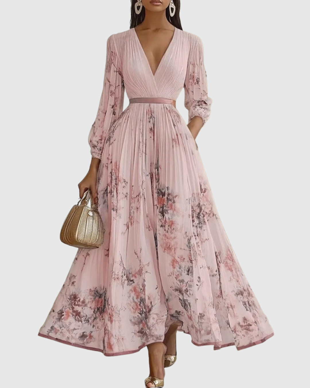 Donatella | Abito Maxi Elegante Plissettato