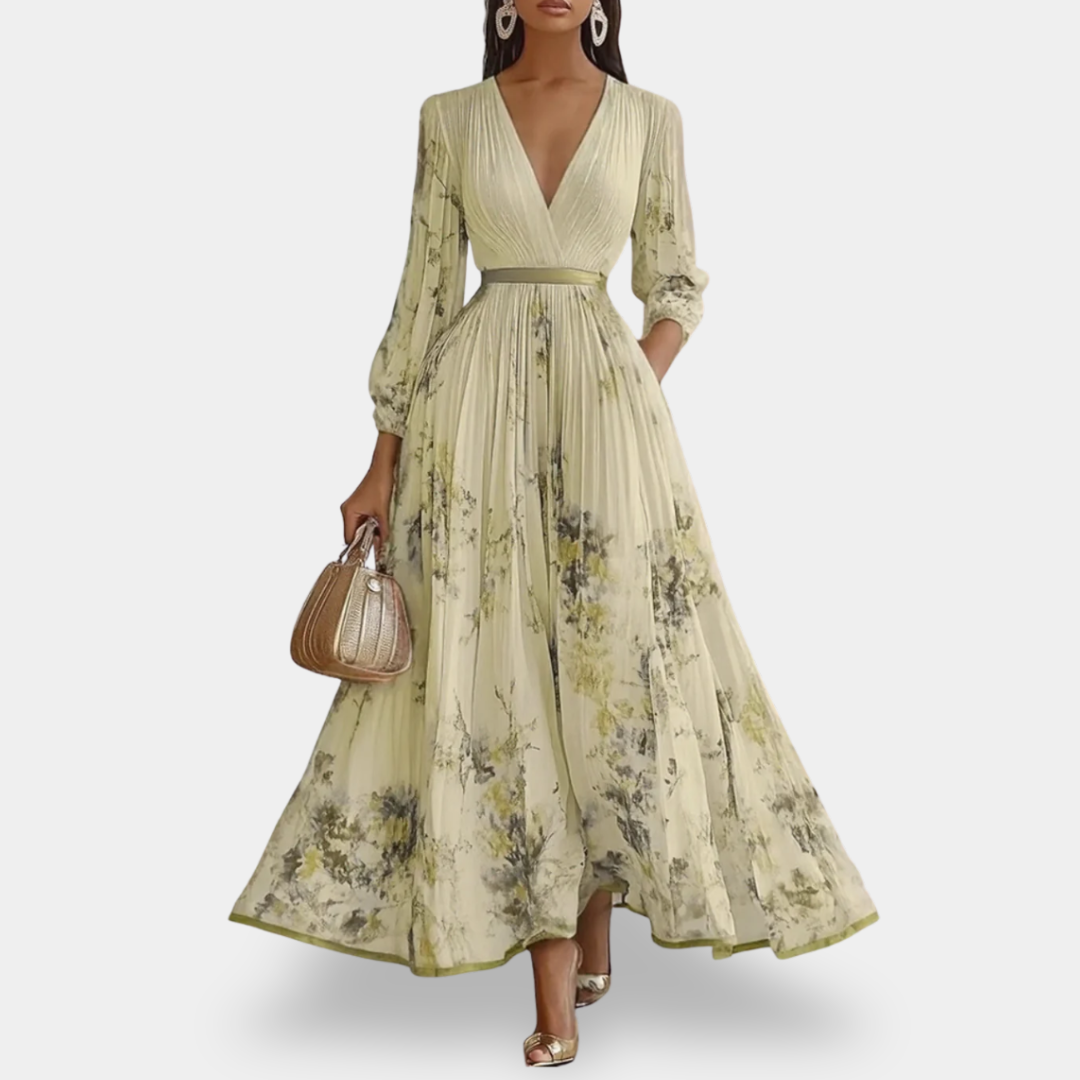 Loretta | Abito Maxi Elegante Plissettato