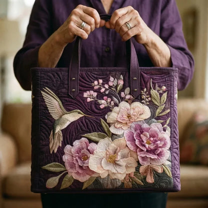 Francesca | Borsa Artigianale Trapuntata Colibrì e Orchidee