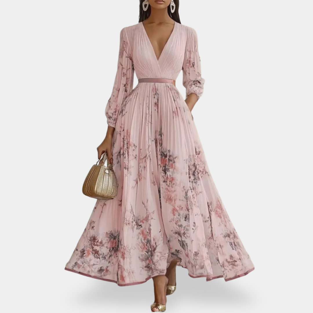 Loretta | Abito Maxi Elegante Plissettato