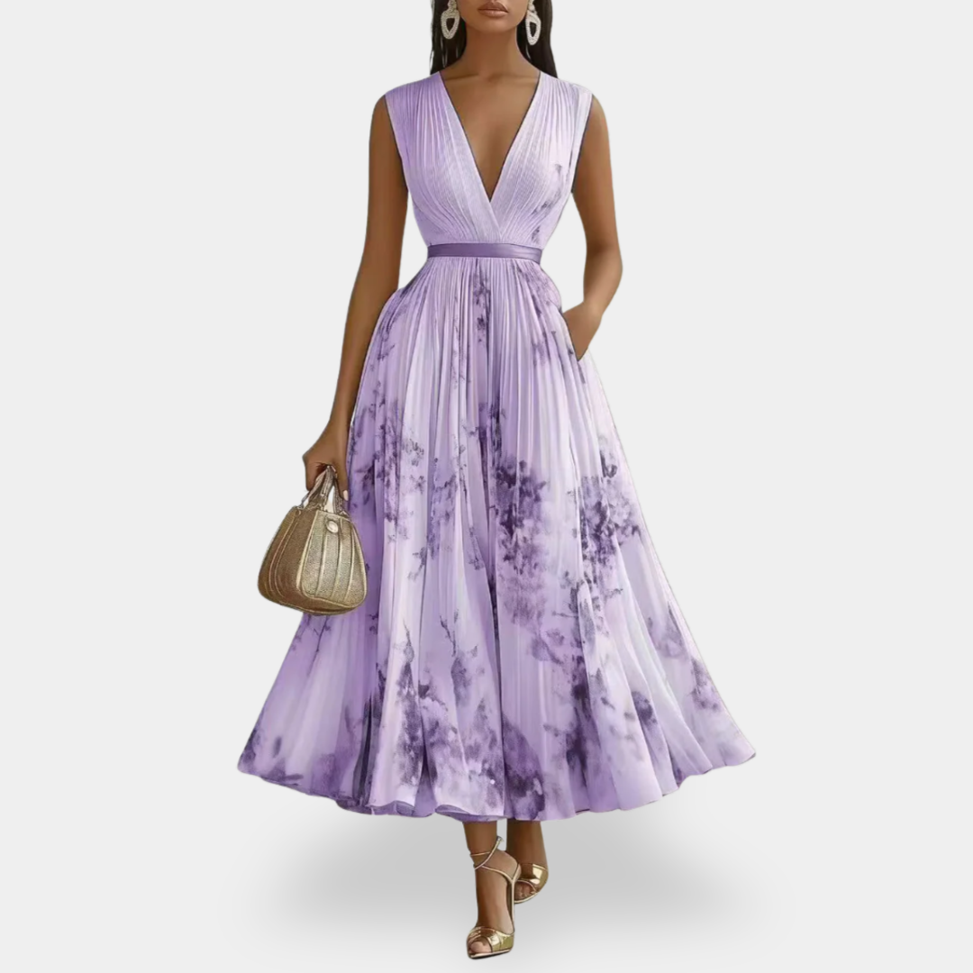 Loretta | Abito Maxi Elegante Plissettato