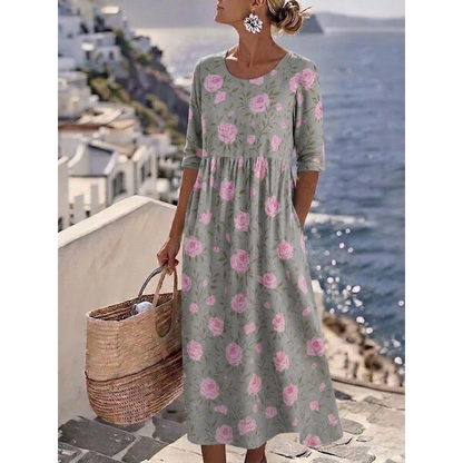 Noelia | Elegante Abito Midi Floreale Estivo