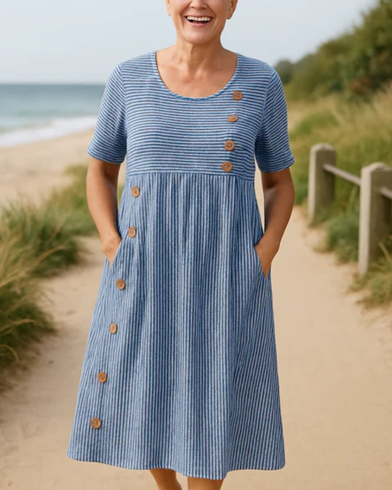 Patrizia | Abito Midi Elegante a Righe