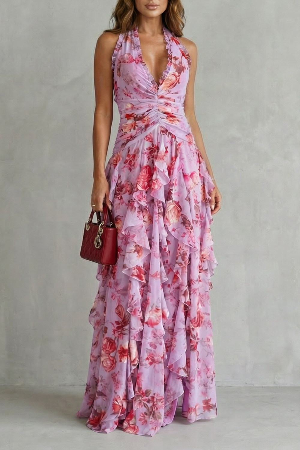 Melissa | Abito Lungo Elegante con Collo Halter