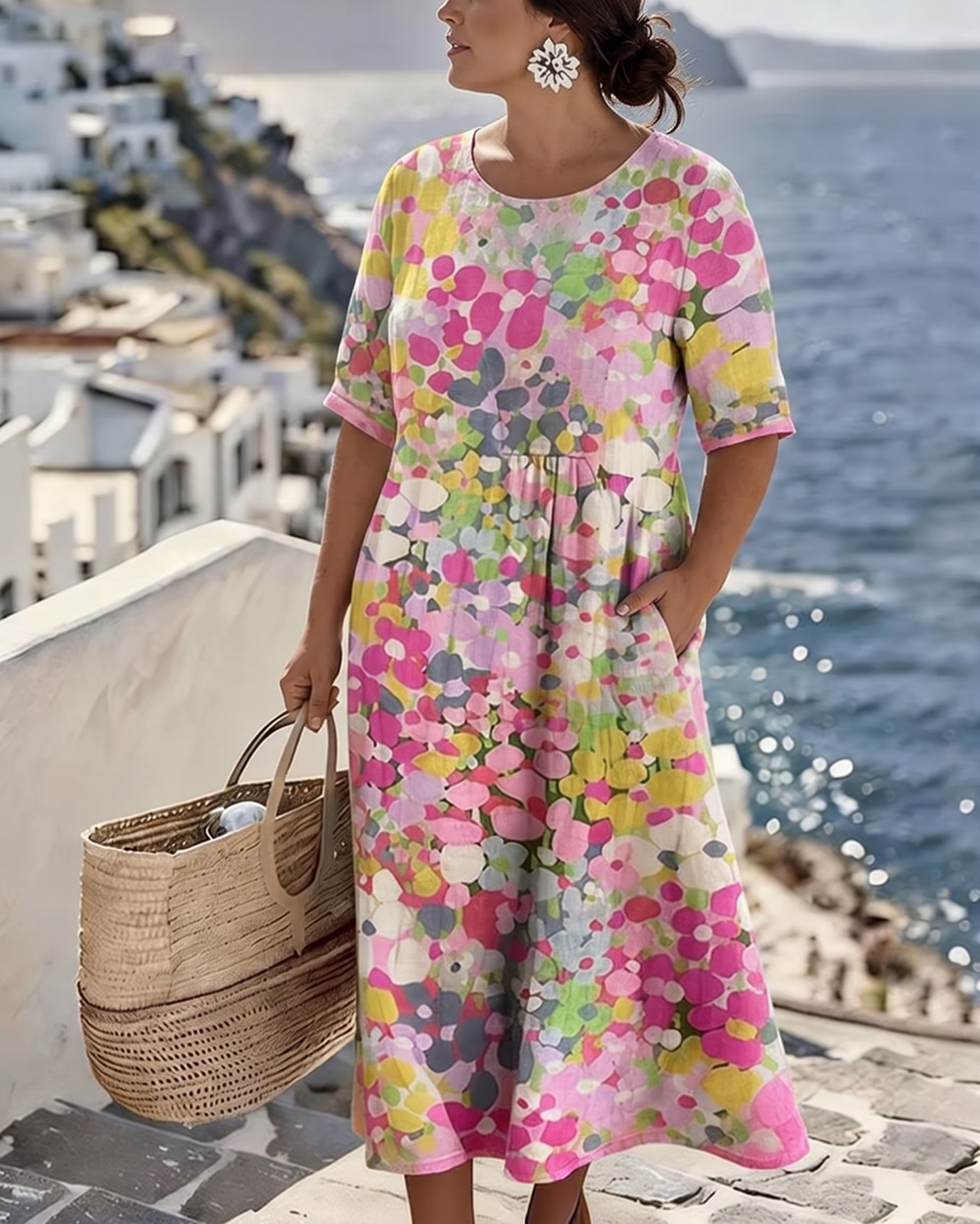 Vittoria | Elegante Abito Midi Floreale Estivo