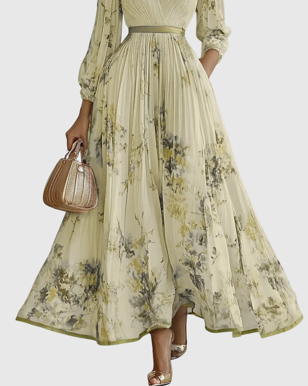 Donatella | Abito Maxi Elegante Plissettato
