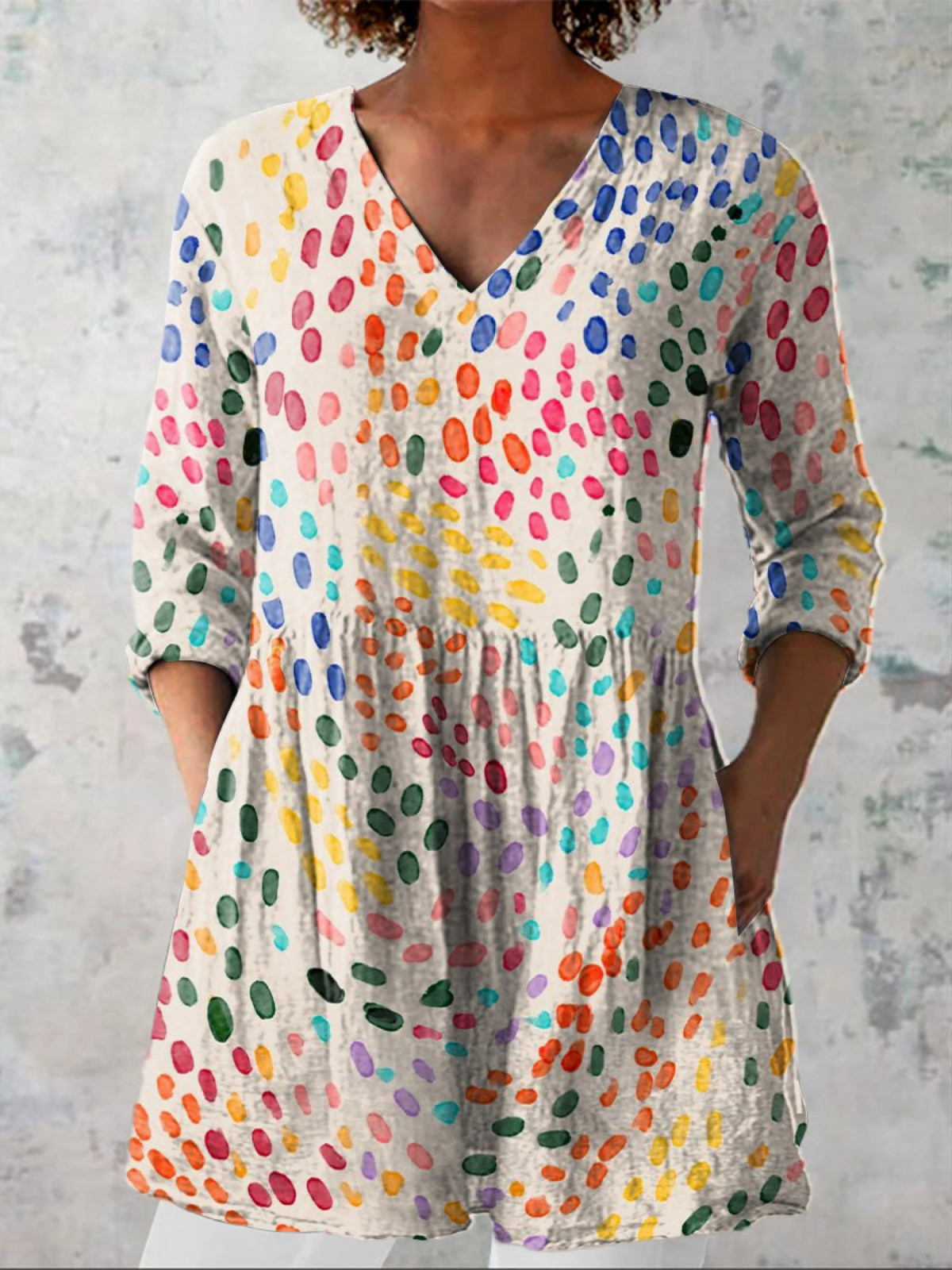 Angela | Blusa Lunga con Scollo a V