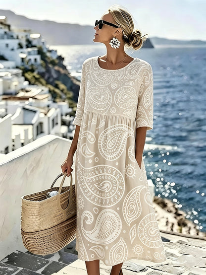 Brunella | Abito Midi Chevron Soleggiato