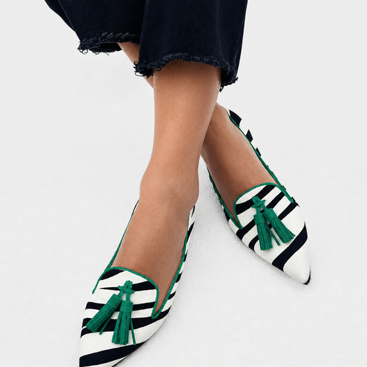Riane™ | Mocassins Zebra Vert