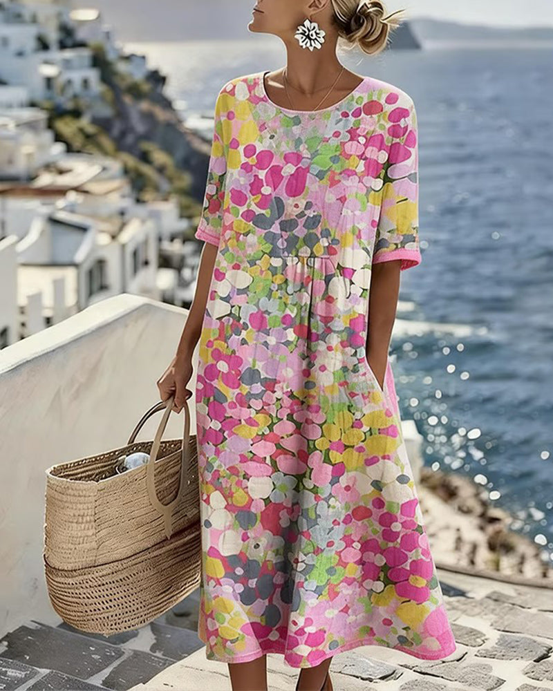 Vittoria | Elegante Abito Midi Floreale Estivo