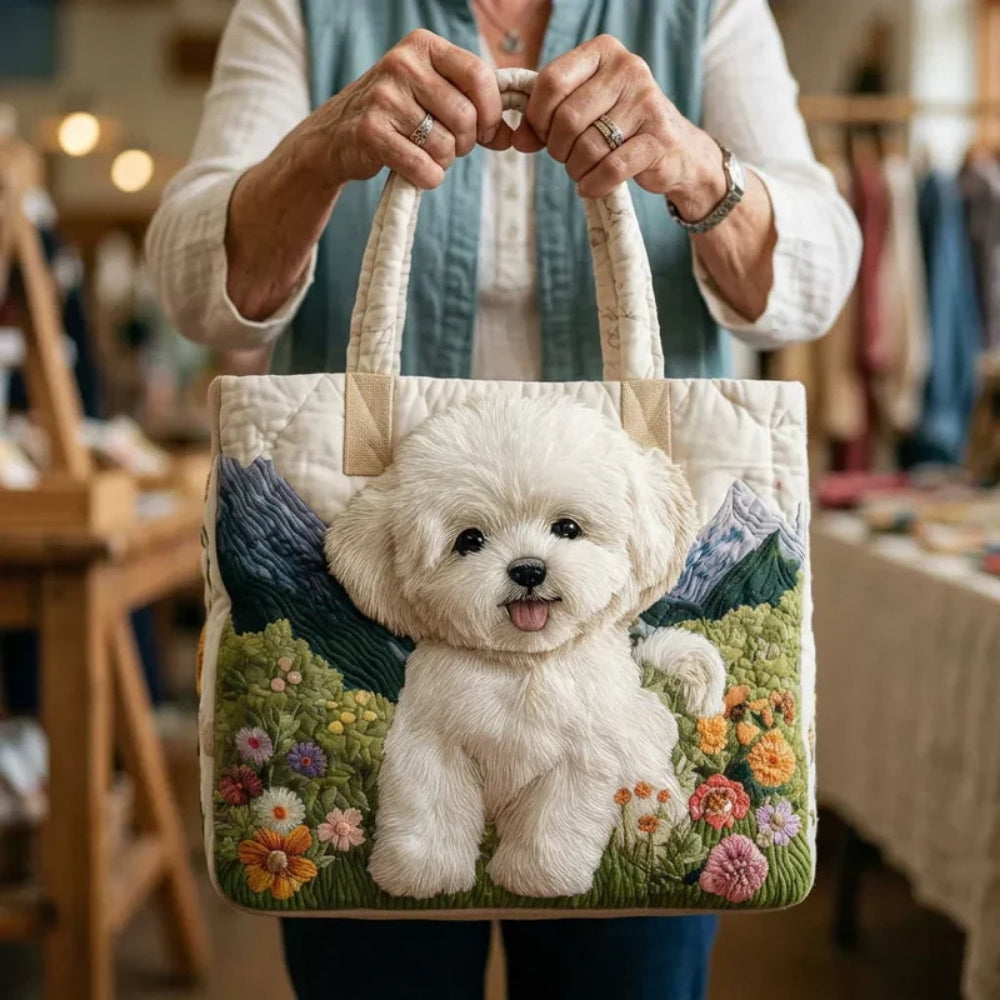 Maria | Borsa Artigianale Trapuntata Cane Incantato