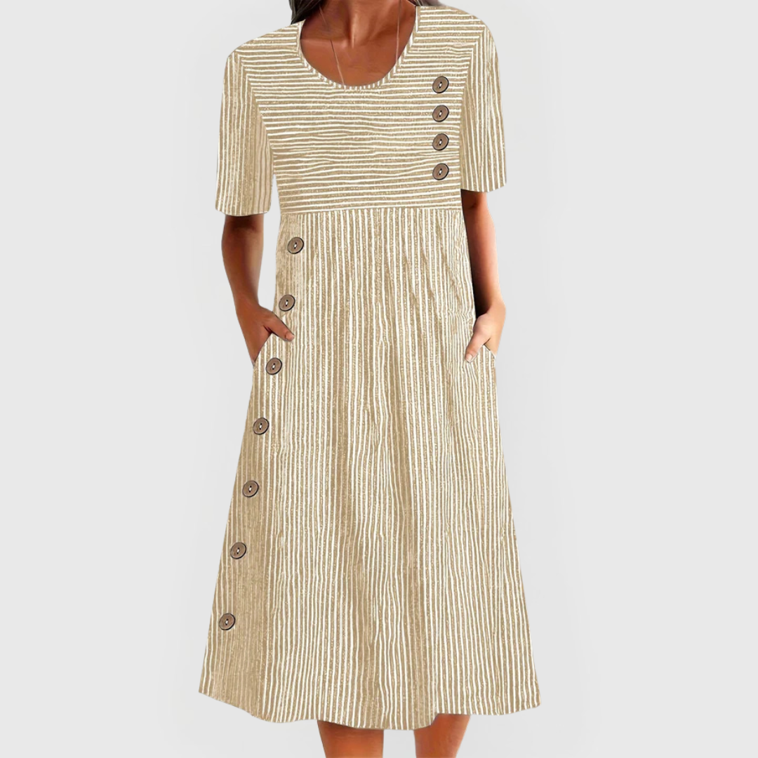 Silvia | Abito Midi a Righe