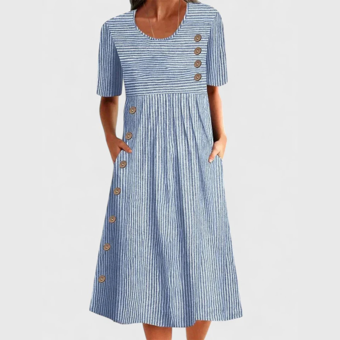 Silvia | Abito Midi a Righe