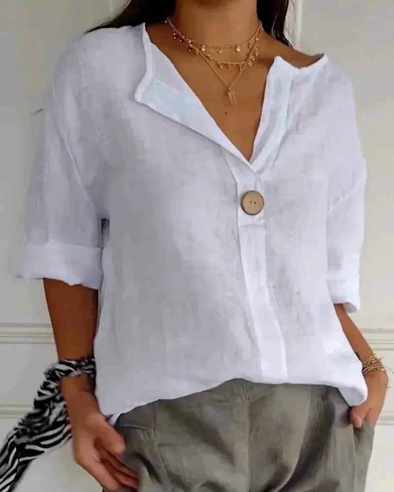 Ilaria | Blusa Casual con Scollo a V