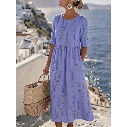 Angela | Elegante Abito Midi Floreale Estivo