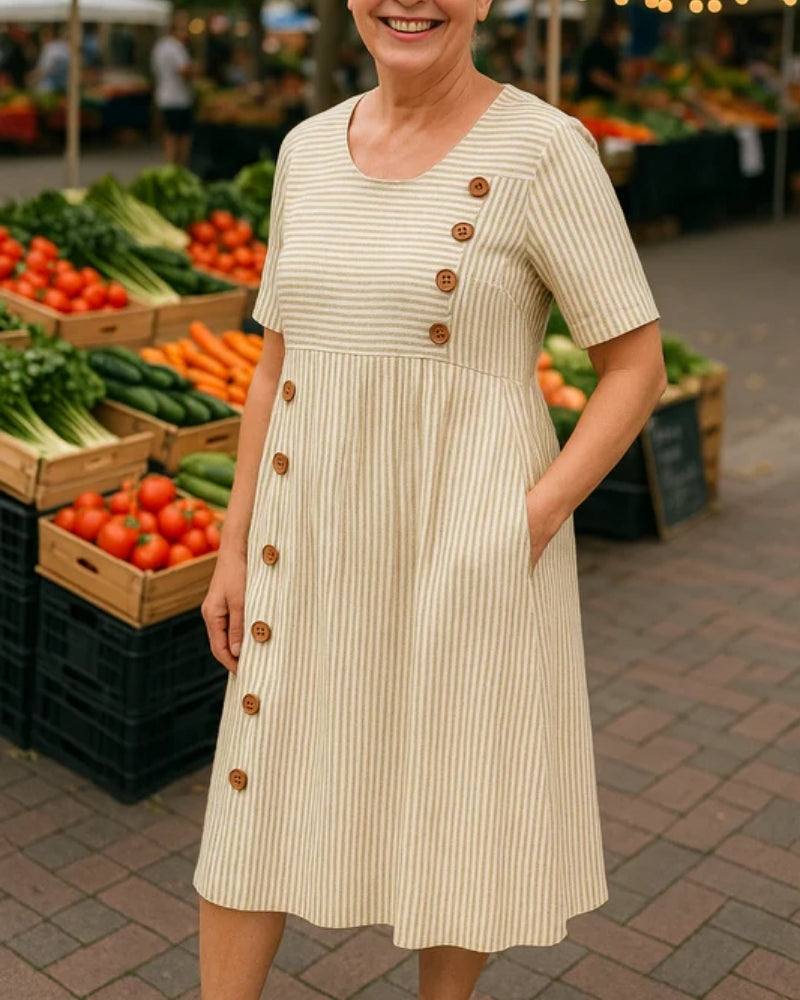 Patrizia | Abito Midi Elegante a Righe